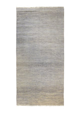 A35975 Oriental Rug Indian Handmade Area Modern Neutral 4'8'' x 9'6'' -5x10- Whites Beige Gray Stripes Grass Design