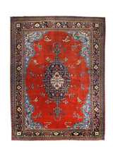 Persian Rug Viss Handmade Area Tribal 10'4"x13'1" (10x13) Red Blue Floral Open Field Design #A11052