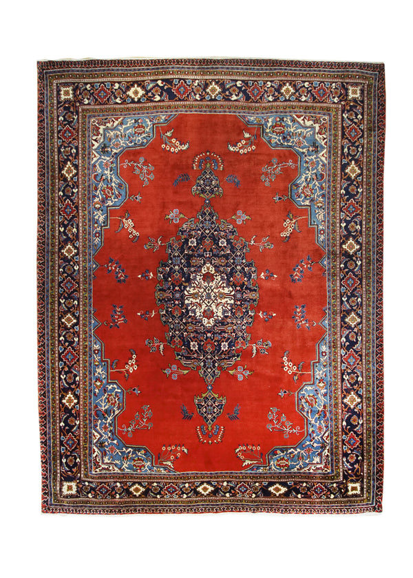Persian Rug Viss Handmade Area Tribal 10'4"x13'1" (10x13) Red Blue Floral Open Field Design #A11052