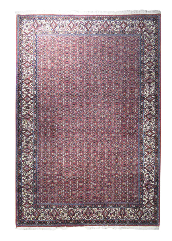 Persian Rug Bijar Handmade Area Traditional 6'9"x9'10" (7x10) Red Floral Herati Design #A11076