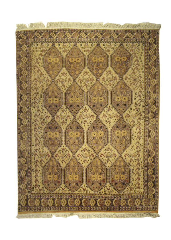 Persian Rug Afshar Handmade Area Tribal Vintage 4'11"x6'1" (5x6) Whites/Beige Geometric Design #A11658