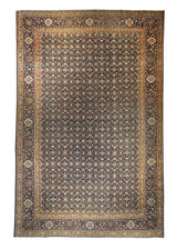 Persian Rug Kashan Handmade Area Traditional Antique 10'5"x15'6" (10x16) Blue Floral Design #A12628