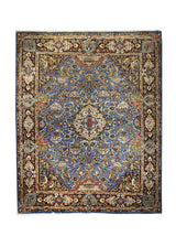 Persian Rug Mashhad Handmade Area Traditional 9'11"x12'5" (10x12) Blue Floral Vase Design #A13039