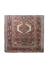 Persian Rug Gharajeh Handmade Runner Tribal Vintage 4'0"x9'0" (4x9) Red Geometric Design #A13382