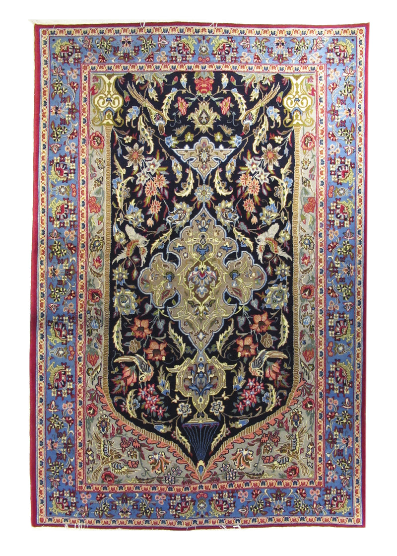 Persian Rug Ardastan Handmade Area Traditional 4'8"x7'1" (5x7) Blue Red Tree of Life Animals Design #A13471
