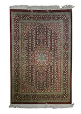 Persian Rug Qum Handmade Area Traditional 3'4"x5'0" (3x5) Red Floral Design #A14662