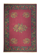 Oriental Rug Indian Handmade Area Tribal 6'2"x9'0" (6x9) Red Black Dhurrie Tea Washed Geometric Design #A14742