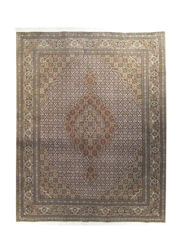 Persian Rug Tabriz Handmade Area Traditional 5'1"x6'6" (5x7) Whites/Beige Green Mahi Fish Design #A14814