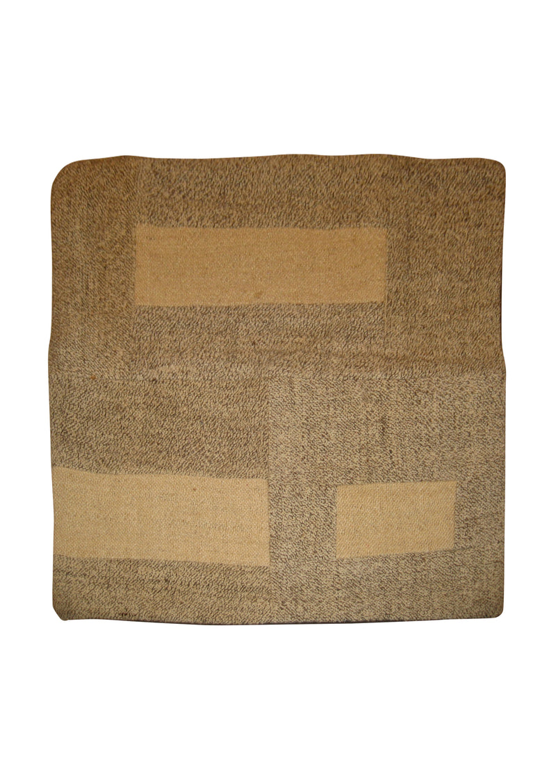 Oriental Rug Turkish Handmade Pillow Tribal 1'8"x1'8" (2x2) Whites/Beige Geometric Design #A15767