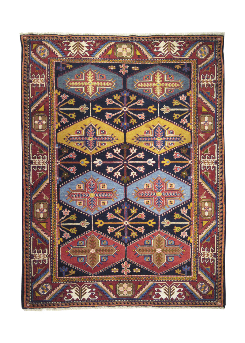 Persian Rug Bakhtiari Handmade Area Tribal 4'11"x6'7" (5x7) Multi-color Red Garden Design #A17494