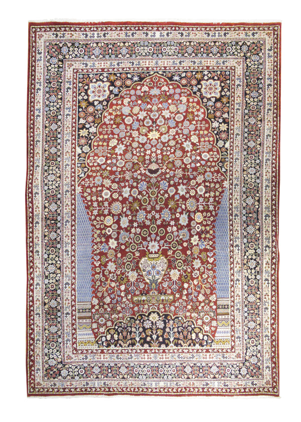Persian Rug Ghashghaei Handmade Area Tribal 6'4"x9'4" (6x9) Red Blue Tree of Life Design #A17516