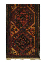 Persian Rug Yalameh Handmade Runner Tribal 2'1"x4'10" (2x5) Whites/Beige Red Geometric Design #A17805