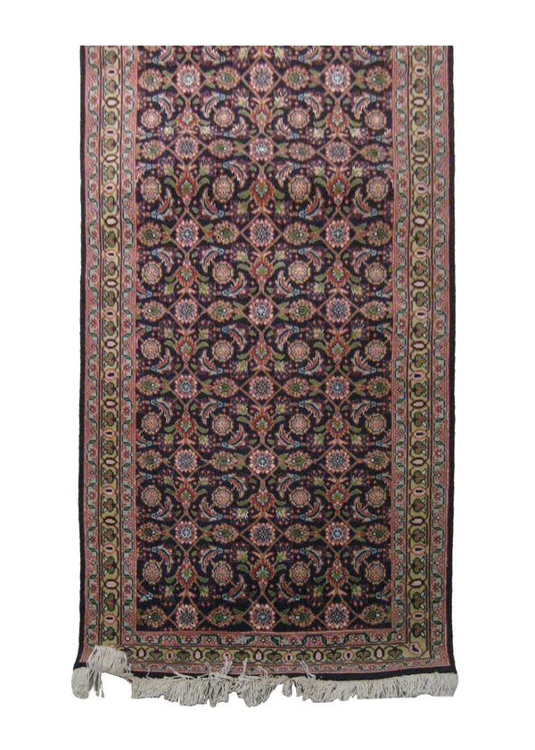Persian Rug Tabriz Handmade Runner Traditional 2'2"x4'9" (2x5) Blue Green Floral Mahi Fish Design #A17857