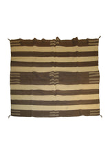 Native American Rug Navajo Handmade Area Tribal Antique 4'7"x5'8" (5x6) Brown Whites/Beige Chief Blanket Geometric Design #A18034