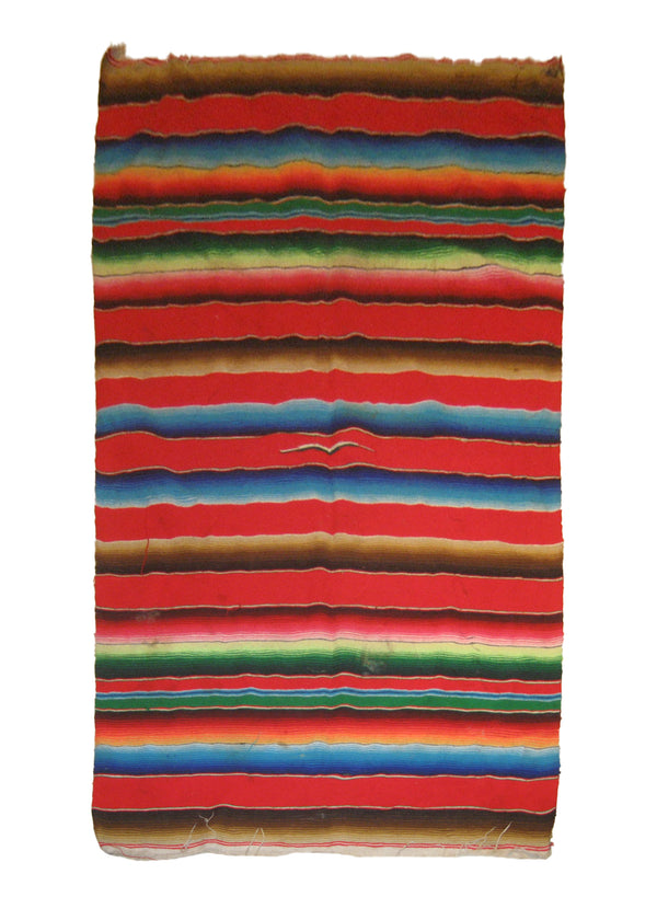 Native American Rug Mexico Handmade Area Tribal 3'2"x5'10" (3x6) Multi-color Red Geometric Design #A18125