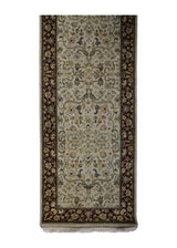 Oriental Rug Indian Handmade Runner Traditional 2'7"x7'10" (3x8) Whites/Beige Red Tea Washed Design #A18279