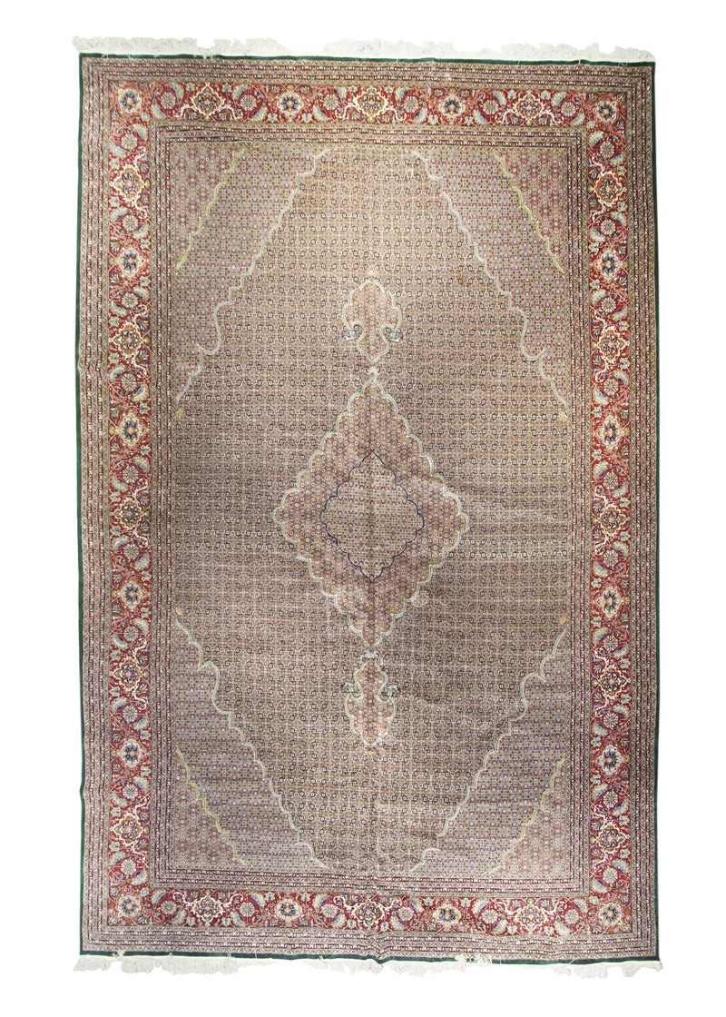 Oriental Rug Chinese Handmade Area Traditional 12'2"x18'8" (12x19) Green Red Mahi Fish Design #A18596