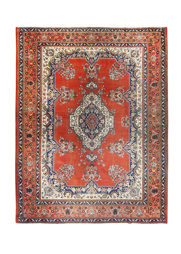 Persian Rug Tabriz Handmade Area Traditional 11'0"x14'4" (11x14) Red Floral Design #A18717