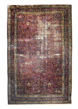 Persian Rug Mashhad Handmade Area Traditional Antique 11'2"x17'0" (11x17) Red Blue Floral Design #A18836