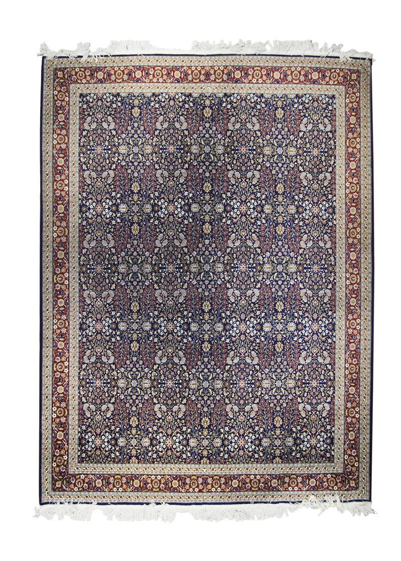 Oriental Rug Turkish Handmade Area Traditional 9'6"x12'10" (10x13) Blue Red Floral Design #A19056