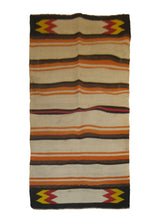 Native American Rug Navajo Handmade Area Tribal Antique 2'6"x5'0" (3x5) Whites/Beige Multi-color Orange Geometric Design #A19474