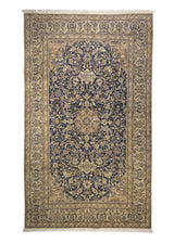 Persian Rug Nain Handmade Area Traditional 5'2"x8'7" (5x9) Blue Whites/Beige Floral Design #A19550