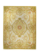 Oriental Rug Chinese Handmade Area Traditional 8'0"x10'0" (8x10) Whites/Beige Yellow/Gold Red Tapestry Abousson Design #A19590