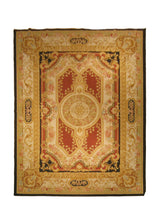 Oriental Rug Chinese Handmade Area Traditional 10'0"x14'0" (10x14) Black Green Yellow/Gold Tapestry Abousson Design #A19596
