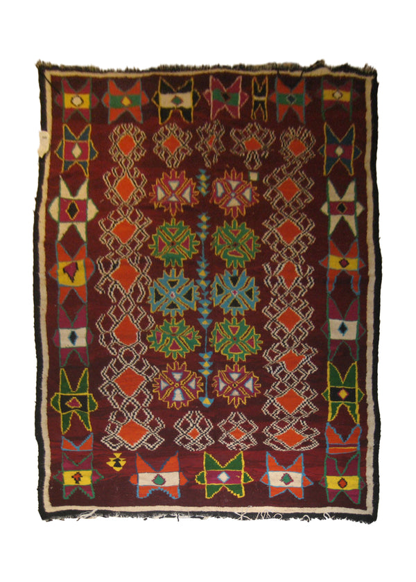 Oriental Rug Tunisian Handmade Area Tribal 6'4"x9'0" (6x9) Red Multi-color Kilim Geometric Design #A19607
