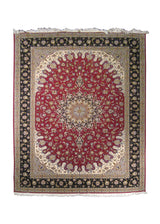 Persian Rug Tabriz Handmade Area Traditional 8'4"x11'3" (8x11) Red Blue Naghsh Floral Design #A19681