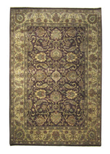 Oriental Rug Indian Handmade Area Transitional 6'1"x9'1" (6x9) Brown Yellow/Gold Tea Washed Design #A19770