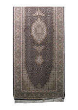 Persian Rug Tabriz Handmade Runner Traditional 2'9"x6'10" (3x7) Blue Green Whites/Beige Mahi Fish Floral Design #A19856