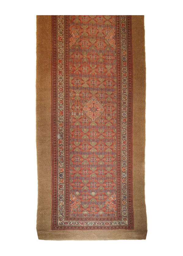 Persian Rug Sarab Handmade Runner Tribal Antique 3'4"x16'2" (3x16) Whites/Beige Red Geometric Design #A19879
