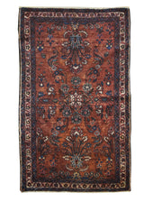 Persian Rug Lilihan Handmade Area Traditional Vintage 2'10"x4'11" (3x5) Red Blue Floral Design #A19962
