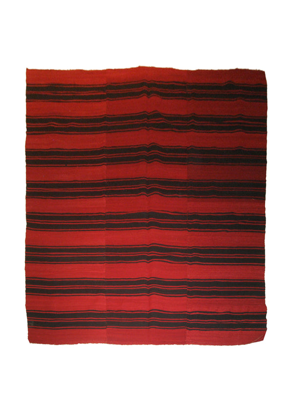Native American Rug South America Handmade Area Tribal 6'5"x8'0" (6x8) Red Black Geometric Design #A20014