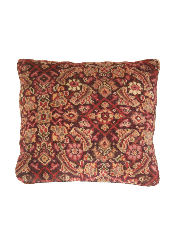 Persian Rug Tabriz Handmade Pillow Antique 1'4"x1'4" (1x1) Red Geometric Design #A20148