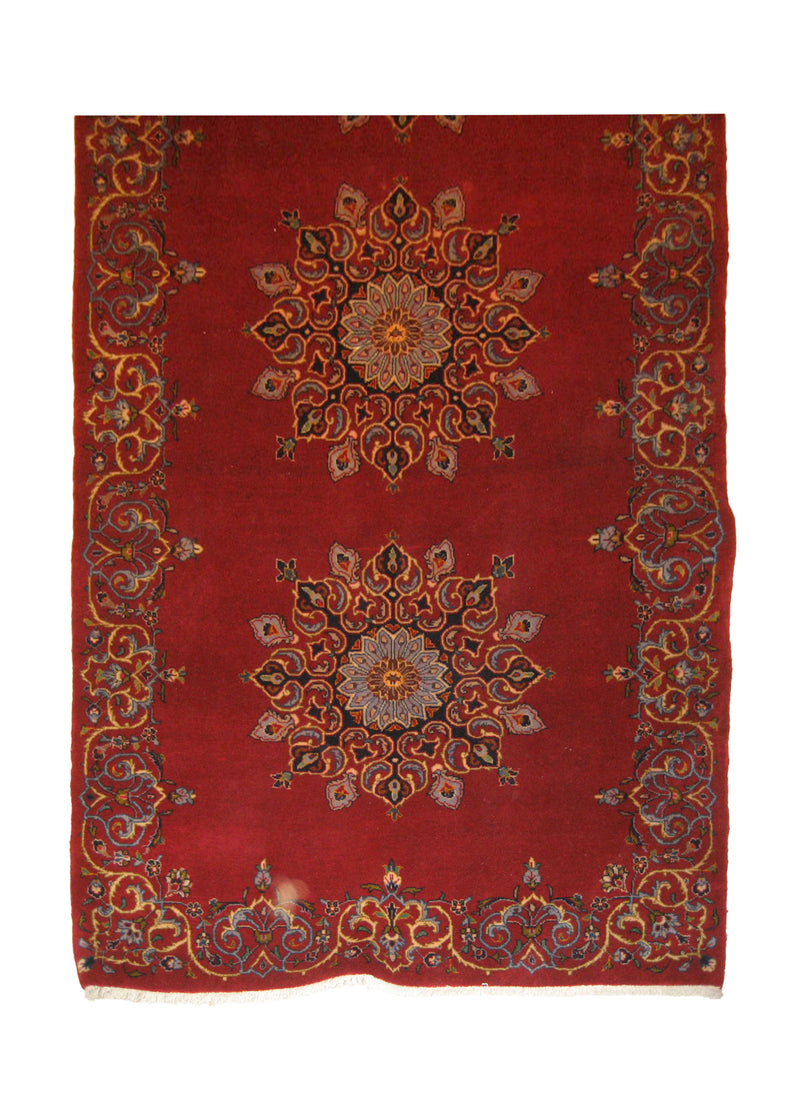 Persian Rug Kashan Handmade Runner Traditional 4'0"x16'4" (4x16) Red Floral Design #A20169