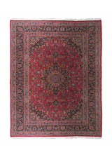 Persian Rug Mashhad Handmade Area Traditional 6'9"x9'5" (7x9) Red Blue Floral Design #A20195