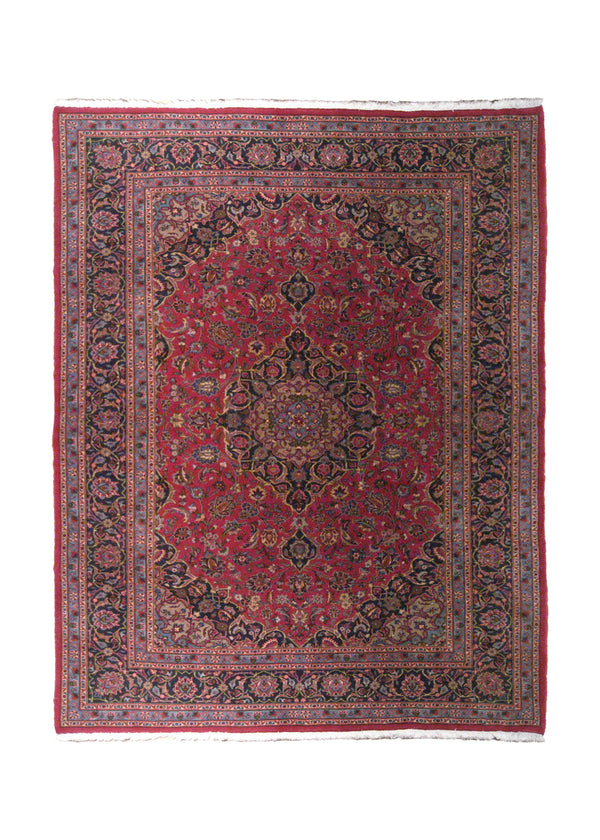 Persian Rug Mashhad Handmade Area Traditional 6'9"x9'5" (7x9) Red Blue Floral Design #A20195