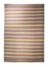 Persian Rug Quchan Handmade Area Tribal 7'7"x10'10" (8x11) Red Yellow/Gold Kilim Geometric Design #A20521