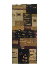 Oriental Rug Indian Handmade Runner Modern 2'11"x7'9" (3x8) Multi-color Whites/Beige Black Art Deco Design #A21216