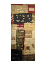 Oriental Rug Indian Handmade Runner Modern 3'0"x9'7" (3x10) Multi-color Whites/Beige Black Art Deco Design #A21222