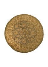 Oriental Rug Pakistani Handmade Round Transitional 7'0"x7'1" (7x7) Blue Whites/Beige Antique Washed Oushak Floral Design #A21294