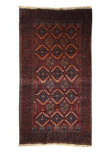 Persian Rug Baloch Handmade Runner Tribal 3'0"x5'5" (3x5) Red Geometric Design #A21315