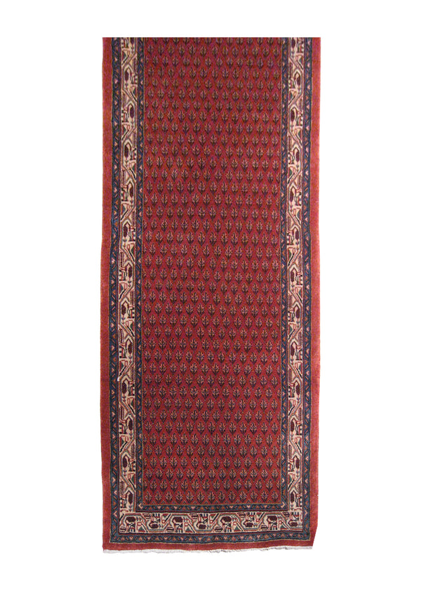 Persian Rug Arak Handmade Runner Tribal 2'8"x13'4" (3x13) Red Paisley/Boteh Design #A21545