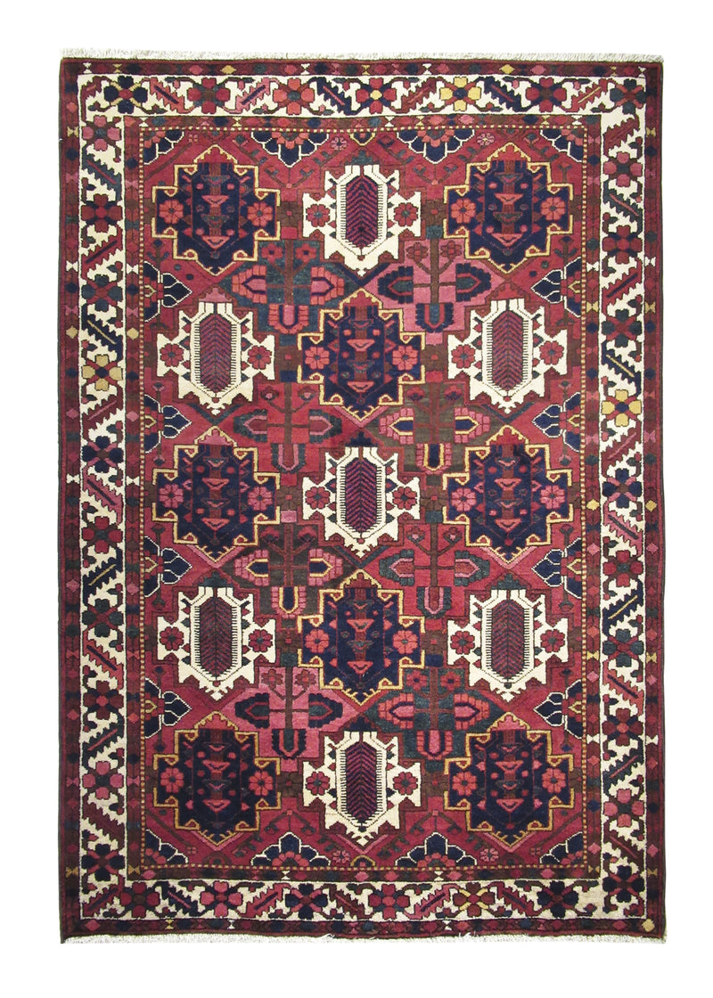 Persian Rug Bakhtiari Handmade Area Tribal 4'7"x6'7" (5x7) Red Garden Design #A21902
