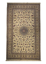 Persian Rug Nain Handmade Area Traditional 5'3"x8'5" (5x8) Whites/Beige Blue Floral Design #A21913