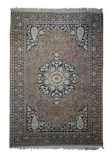 Oriental Rug Indian Handmade Area Traditional 4'2"x6'0" (4x6) Orange Blue Floral Design #A22389