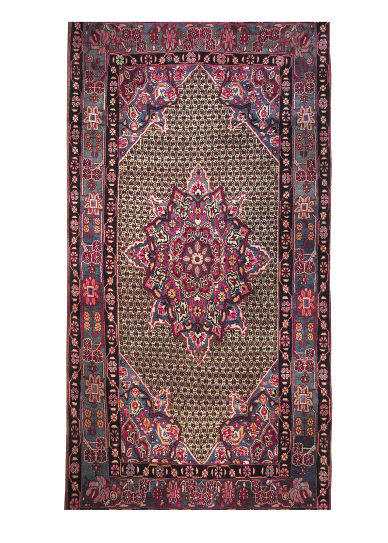 Persian Rug Hamadan Handmade Area Tribal 5'3"x9'9" (5x10) Pink Mehreban Floral Design #A22463