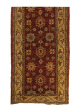 Oriental Rug Pakistani Handmade Runner Transitional 2'1"x5'11" (2x6) Red Whites/Beige Antique Washed Oushak Floral Design #A22638
